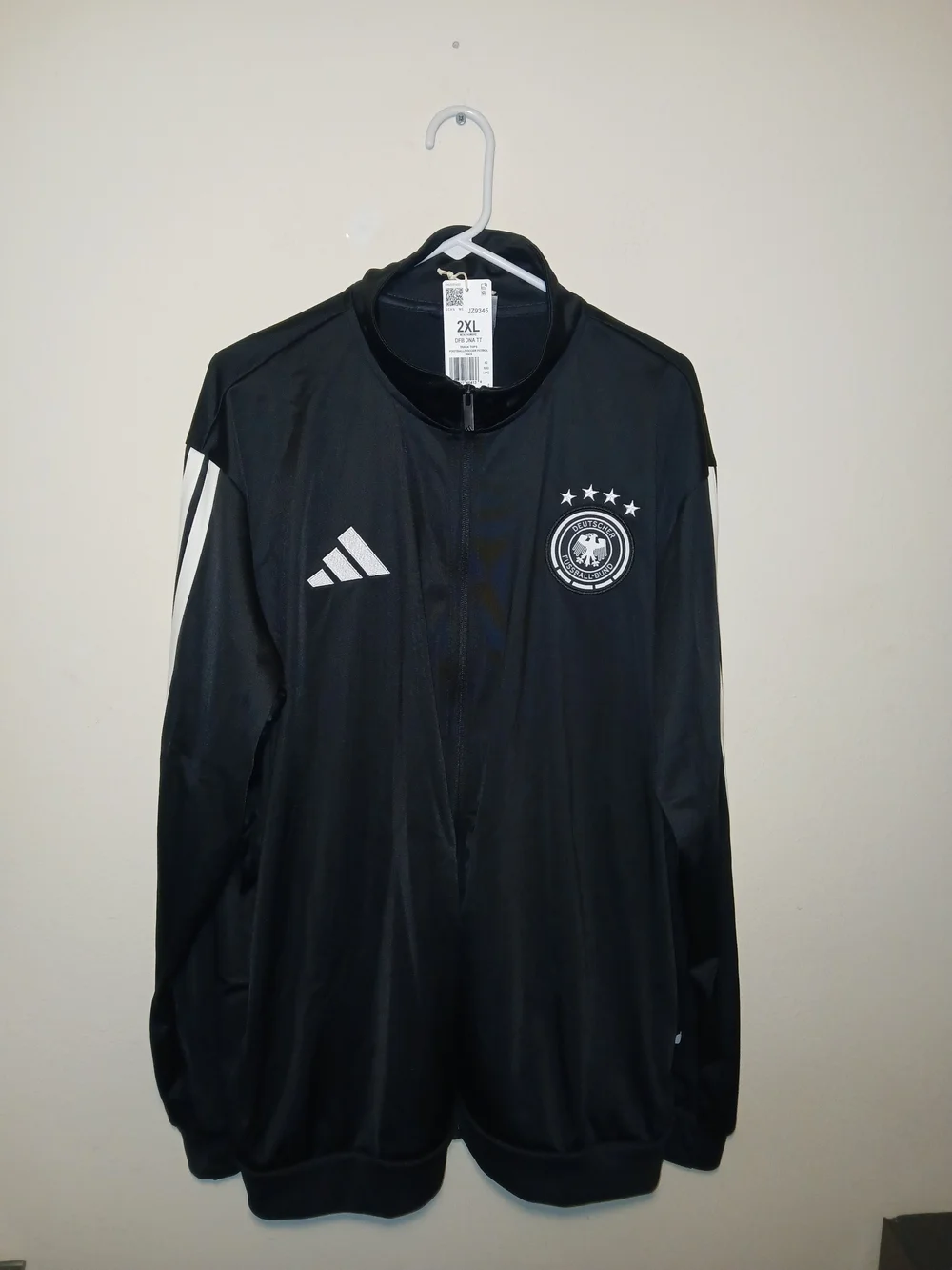 Sz 2X Mens Adidas Germany Soccer National Team DNA Track Jacket Black